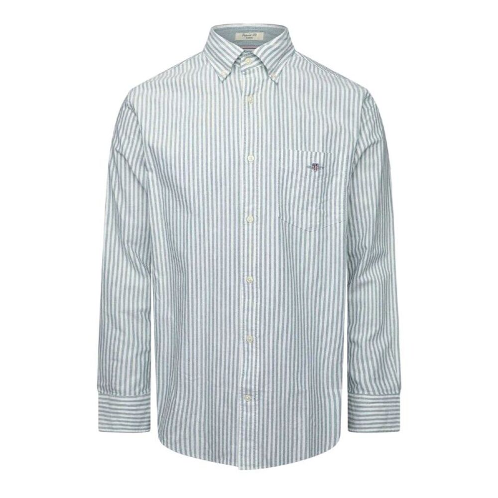 Gant Mens Classic Striped Shirt / Forest Green